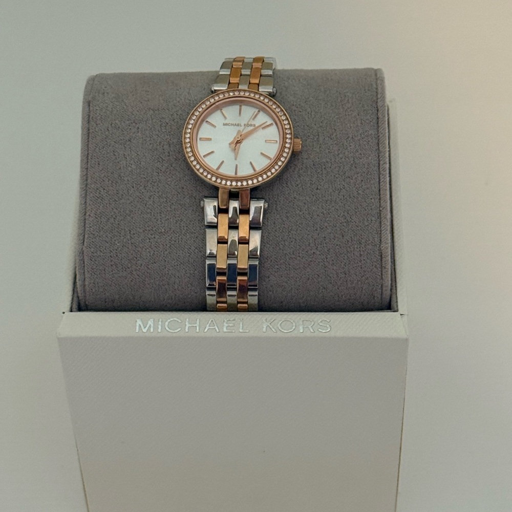 Michael Kors Rose Gold and Silver Two-Tone Watch